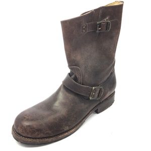 FRYE Rogan Engineer Brown Leather Boots 9.5 NEW